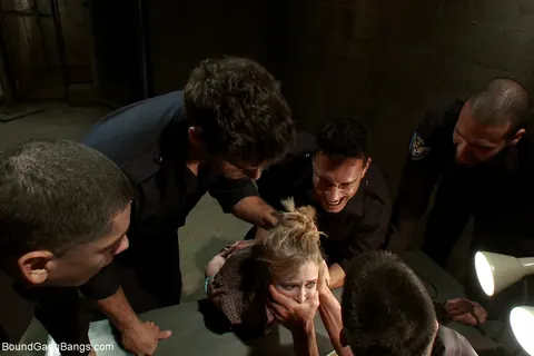 Penny Pax: Petite Redhead MILF Strips for Cops in Bondage Gangbang – photo 8 of 20