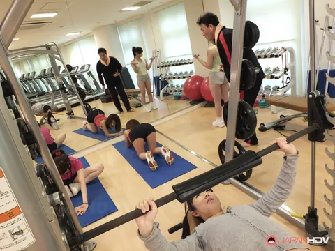 Japanese Redhead Gets Creampied Riding Cock at the Gym – photo 1 of 21