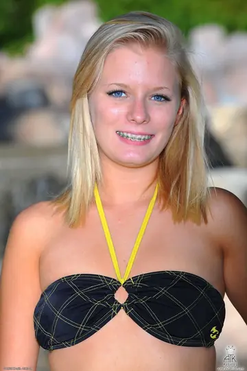 Petite Blonde Strips Out of Her Bikini in the Open Air