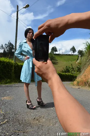 Kathy Restrepo – Black-Haired Latina Sucks Cock and Gets Fucked Outdoors