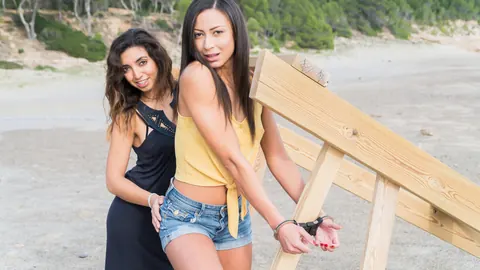 Cassie Del Isla: Petite Mexican MILF and French Brunette Share a Man Outdoors – photo 10 of 12