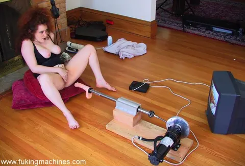 BBW MILF with Big Tits Takes a Dildo Machine in Bondage – photo 1 of 18