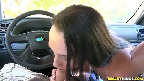 Brunette Sucks a Big Cock in the Car – photo 5 of 16