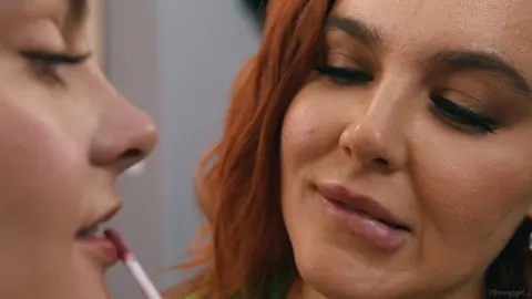 Natasha Nice: Curvy Brunette MILF and Hairy Partner Eat and Finger Each Other – photo 2 of 20