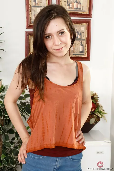 Ariel Grace: Petite Brunette Undresses and Spreads Her Holes – photo 1 of 21