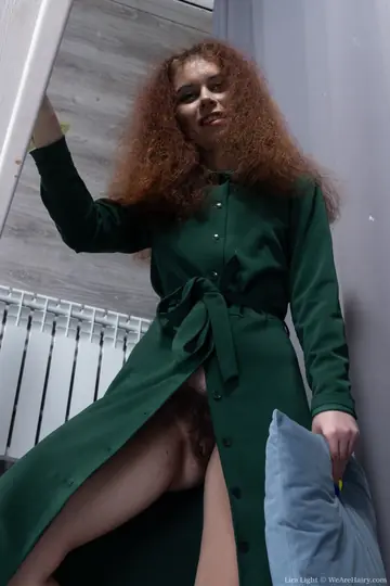 Slim Brunette in High Heels Fingers Her Hairy Pussy