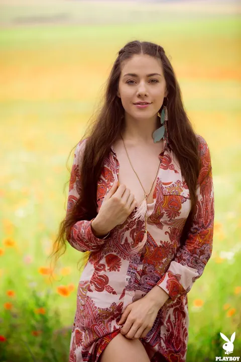 Joy Draiki: Brunette Strips Out of Her Summer Dress in the Forest – photo 6 of 21