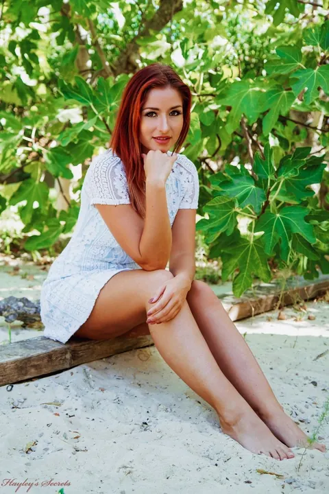 Harley Gacke: Thick British Redhead Strips Out of Her Lingerie in the Garden – photo 4 of 12