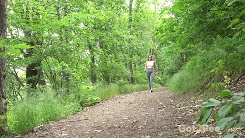 Julia North: Brunette PAWG Spreads Her Pussy in the Forest – photo 1 of 15