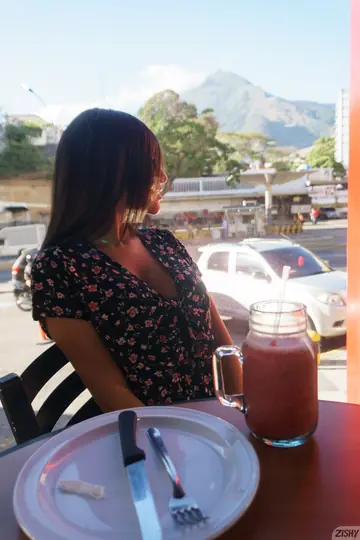 Venezuelan Brunette Undresses and Shows Her Big Tits