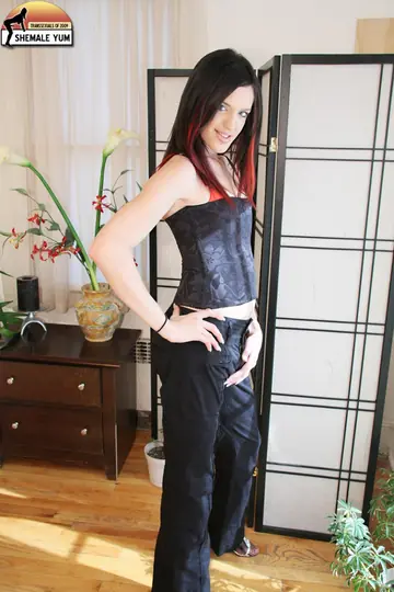 Redhead Trans Woman Poses Fully Nude and Displays Her Body