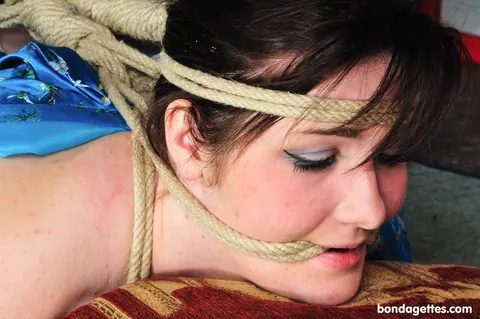 Busty BBW Brunette Bound in BDSM Restraints – photo 16 of 21