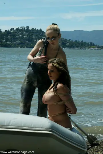 Sasha Sparks – Brunette and Redhead MILFs Bound in Bikinis for Outdoor Bondage