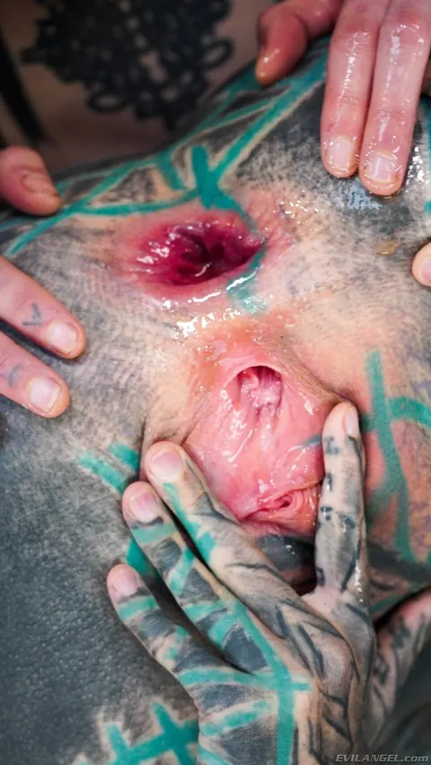Anuskatzz: Tattooed Lesbians Fist Assholes and Share a Dildo – photo 15 of 15