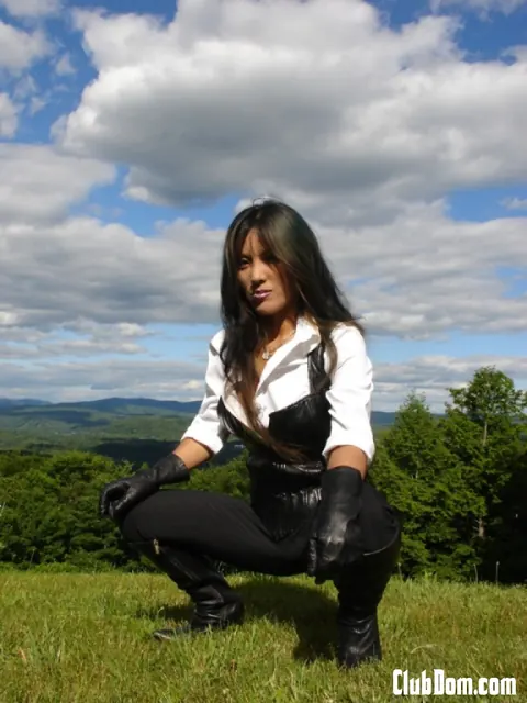 Busty MILF Dominates Bound Partner Outdoors in Boots – photo 16 of 16
