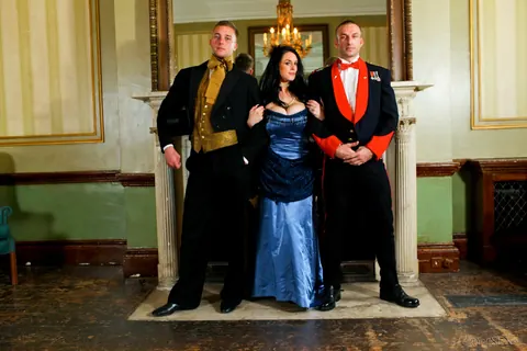 Louise Jenson: British Brunette in Costume Has Threesome Sex – photo 11 of 15