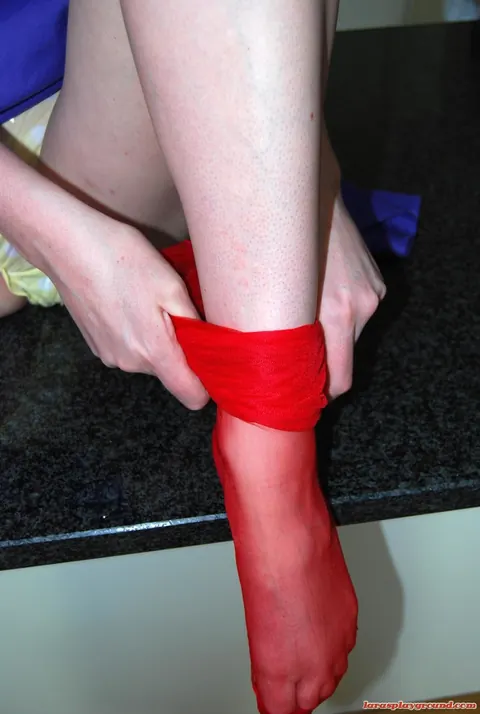 Lara Latex: Tall Brunette MILF in Stockings Takes Anal Doggy Style – photo 1 of 21