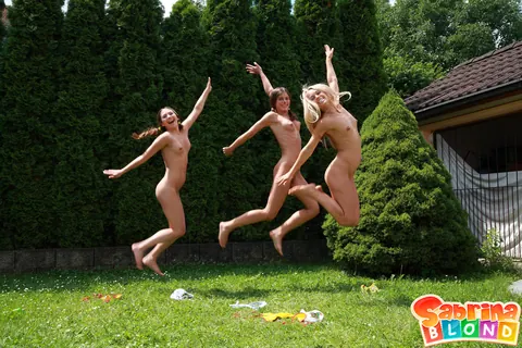 Sabrinka: Two Czech Blondes Strip Out of Bikinis and Romp on the Lawn – photo 8 of 12