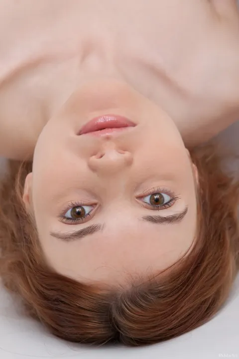 Orabelle Koivu: Redhead Undresses and Spreads Her Hairy Pussy in the Bathroom – photo 18 of 20