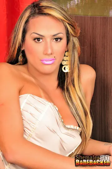 Brazilian Trans Woman Rides Bareback and Gets Fucked Doggy Style in Heels