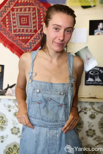 Woman in Uniform Strips to Show Her Hairy Pussy