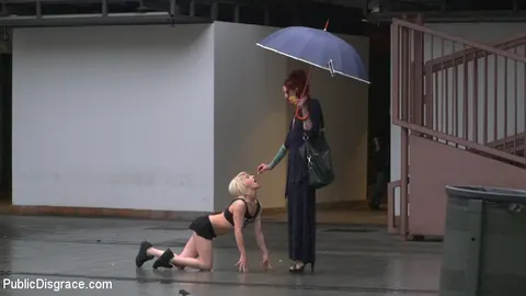 Nora Barcelona: Blonde Latina in Shorts Gets Bound and Eaten Out in Public – photo 7 of 15