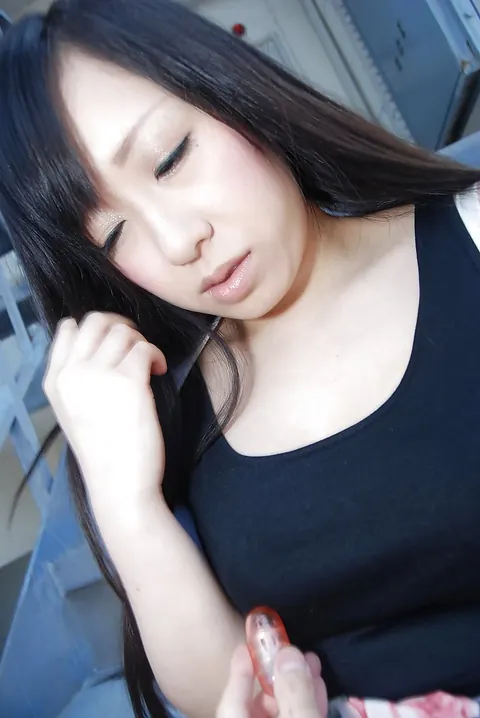 Mio Kuriyama: Japanese Brunette Flashes Panties and Masturbates with a Dildo Outdoors – photo 10 of 16