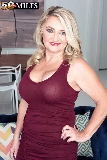 Busty Mature Blonde Sucks Cock and Fucks in a Skirt and Lingerie