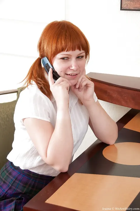 Redhead Sheds Her Lingerie to Finger Her Hairy Pussy – photo 2 of 16