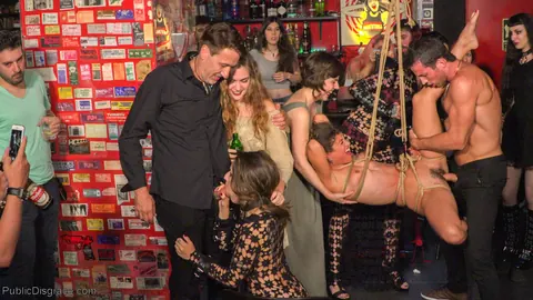 Alexa Nasha & Julia Roca: Tall Hairy Brunette in Heels Has Public Group Sex – photo 6 of 21