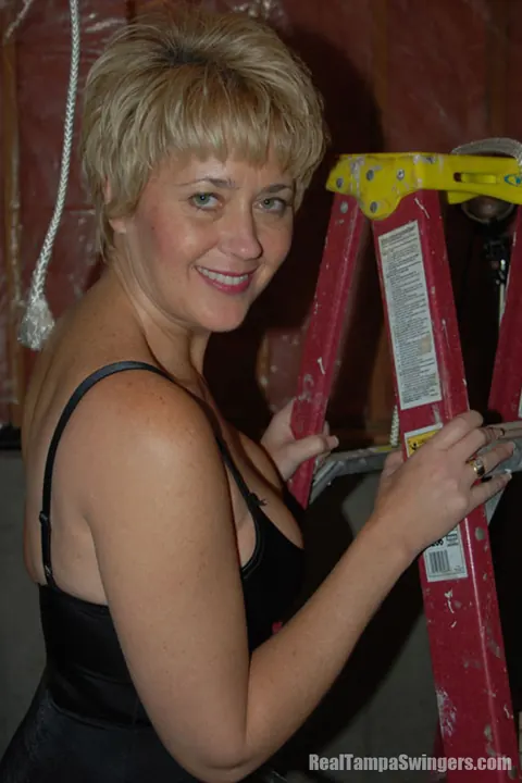 Tracy Lick: Tall Blonde MILF Bound in a Tight Dress and Heels – photo 1 of 15