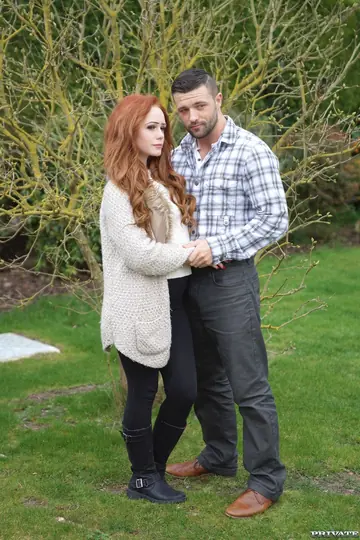 Ella Hughes – Redhead in Lingerie Gives a Handjob Before Doggy Style Sex