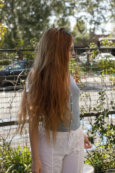 Keira Romero: Petite Latina Redhead Flashes Her Tits and Ass in Public Bathroom – photo 3 of 13