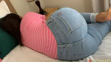 Petite Asian Babe Strips and Fucks in POV