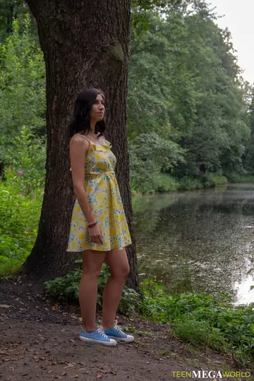 Russian Brunette in a Skirt Gets Ass Fucked Doggy Style and Facialed