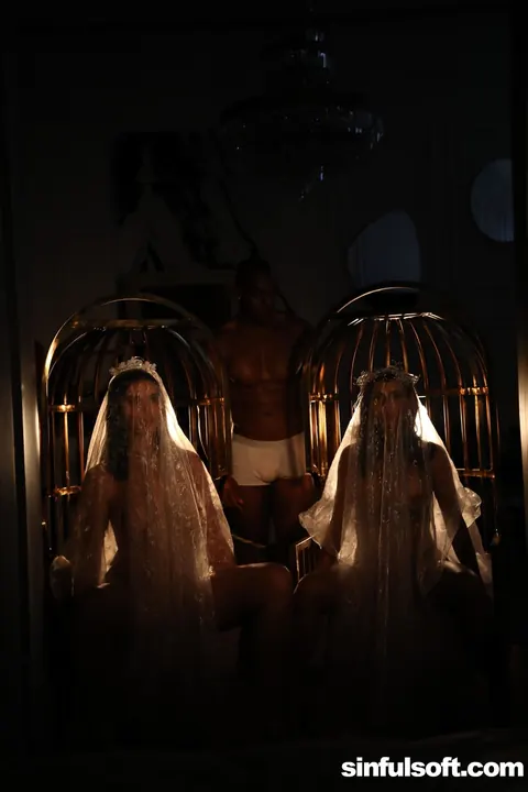 Kira Queen: Petite Latina and Russian Brides Share a Black Man in Lingerie – photo 12 of 20
