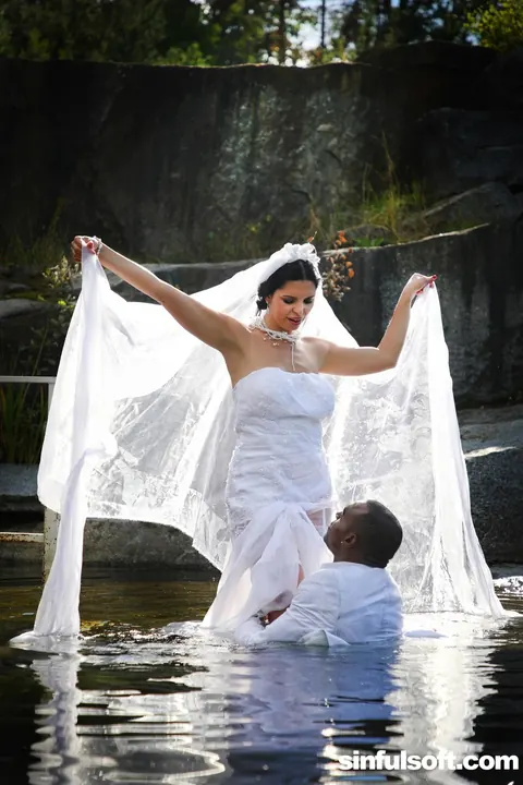 Kira Queen: Petite Latina and Russian Brides Share a Black Man in Lingerie – photo 2 of 20