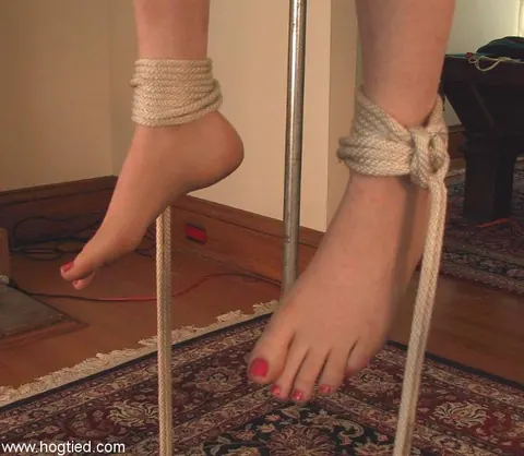 Ambyr: Tattooed Pierced Woman Bound in Restraints Spreads Her Shaved Pussy – photo 1 of 20