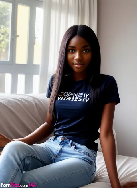 AI-Generated Ebony Woman Poses Nude – photo 1 of 10
