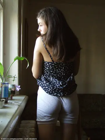 Amateur Pulls Panties Aside to Show Her Hairy Pussy