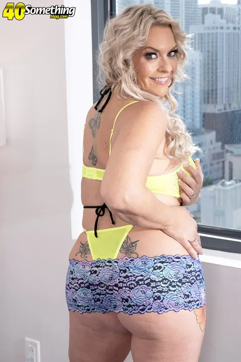 Busty Mature Blonde Fucks in Lingerie on the Bed – photo 2 of 16