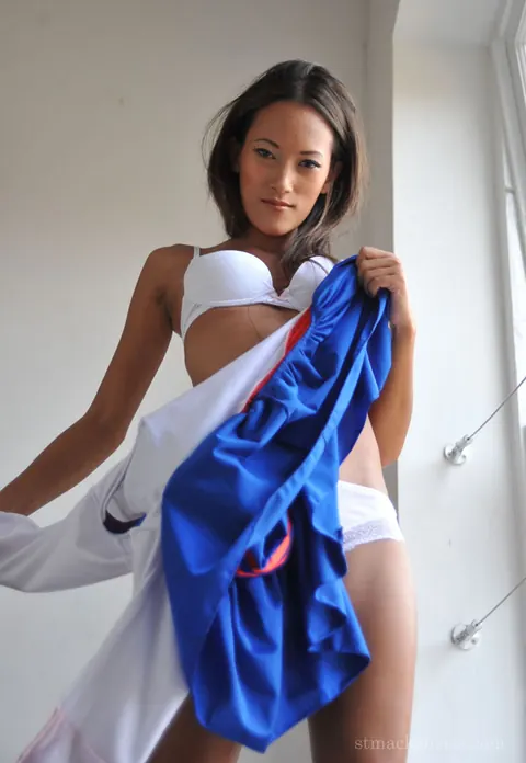 Ayla Sky: Asian Brunette Strips Off Her Uniform and Spreads Her Legs – photo 5 of 13