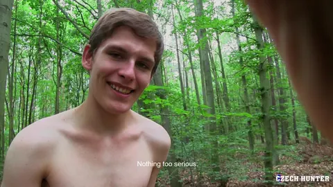 Brunette Twink Sucks Cock and Takes a Facial – photo 9 of 21