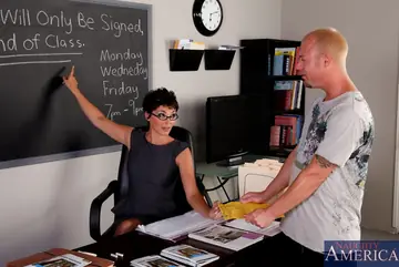 Charlie James – Tall Brunette MILF Takes Anal at the Desk in Glasses
