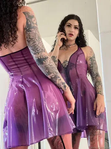 Hairy Brunette in Latex Takes Anal and a Facial