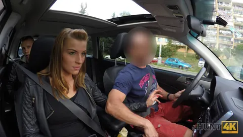 Viktoria Daniels: Busty Redhead in Leather Rides Him in the Car – photo 5 of 21