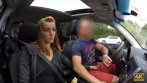 Viktoria Daniels: Busty Redhead in Leather Rides Him in the Car – photo 9 of 21
