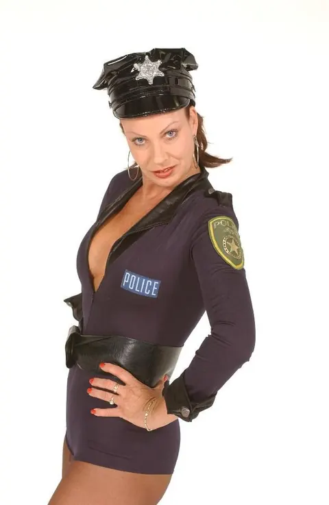 Vanessa Videl: Tall Brunette MILF Unbuttons Her Uniform to Show Her Big Tits – photo 4 of 21