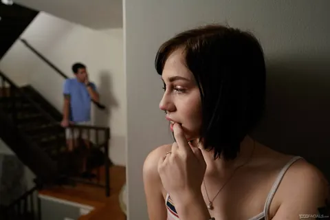 Remi Jones: Petite Brunette Sucks Cock and Jerks Him Off in Shorts – photo 11 of 21
