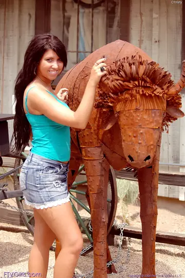 Thick Brunette Strips Outdoors to Fuck Herself with a Dildo